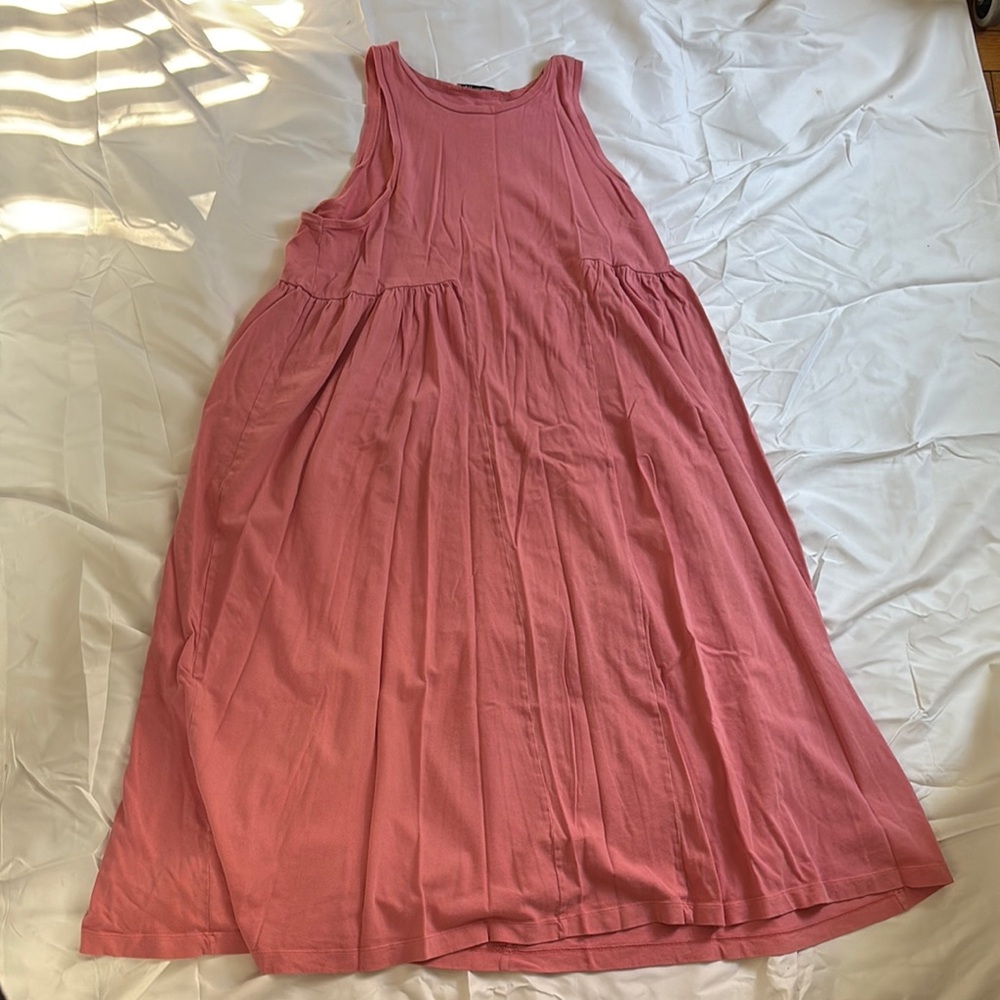 Zara Sleeveless Pink Midi Dress
